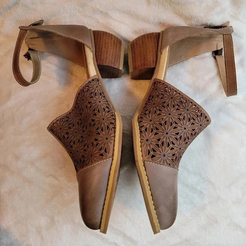 L'ARTISTE BY SPRING STEP Pauletta grey leather ankle BOHO Artsy shoes Sz 10 - Picture 3 of 12
